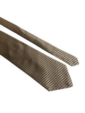 RBM Collection Silk Tie Mens Geometric Necktie Beige Tan Office Work Formal Gift
